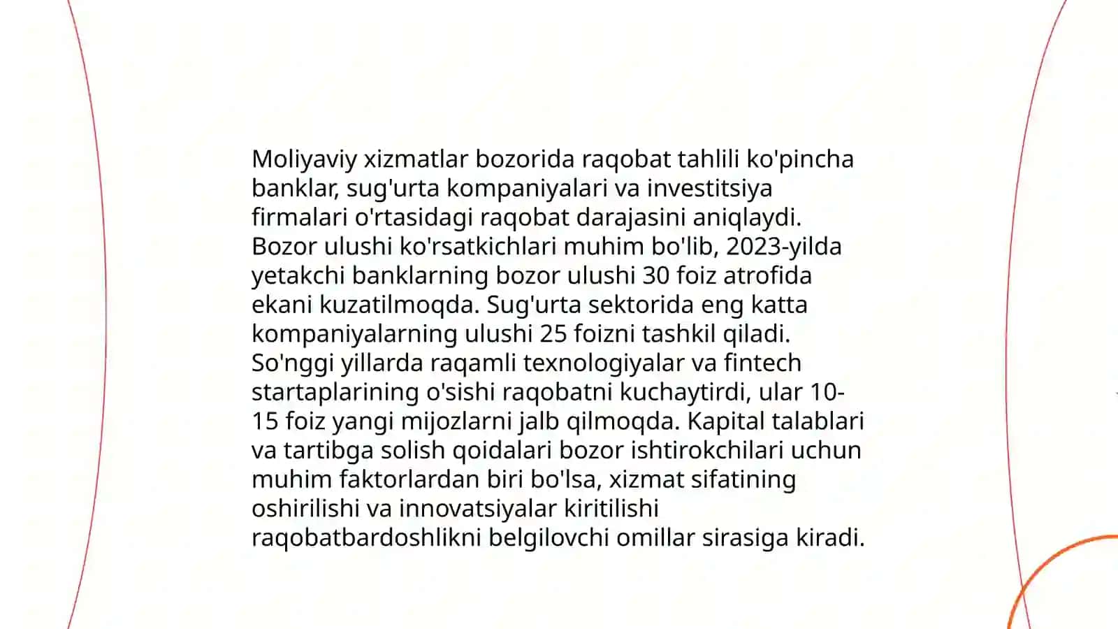 Sugʻurta va moliyaviy xizmatlarning narxlari boʻyicha tahlili 4