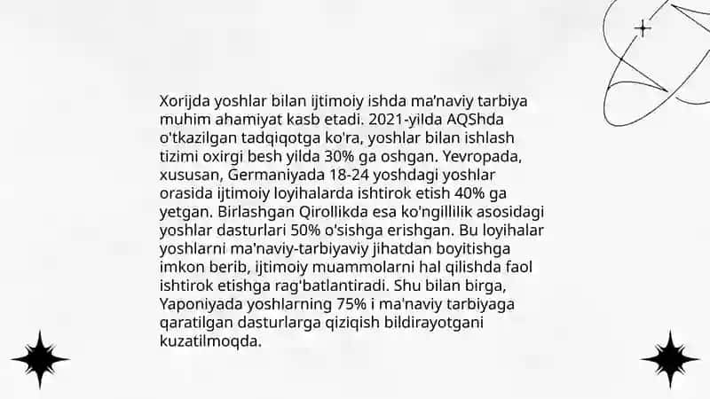 Xorijda yoshlar bilan ijtimoiy ish 4
