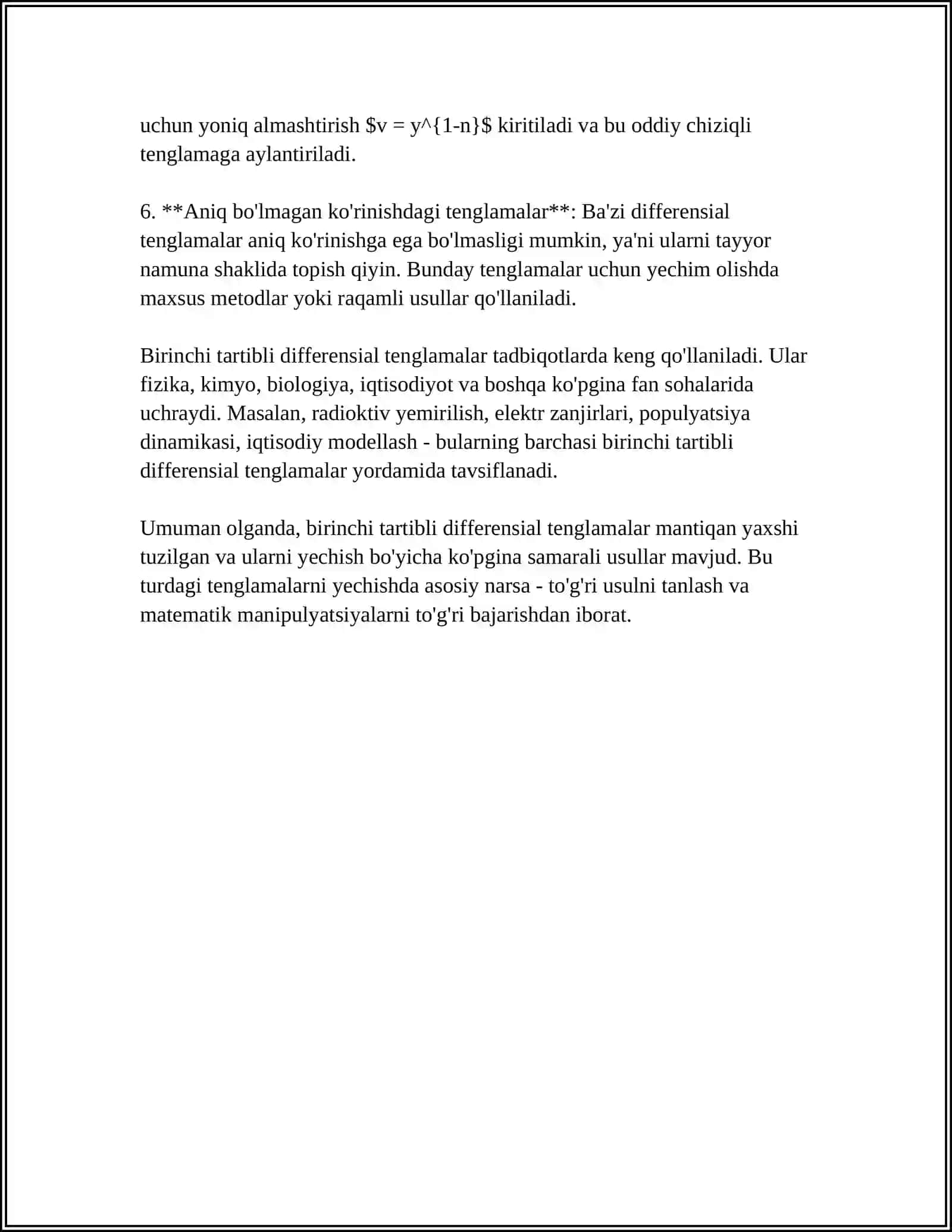 BIRINCHI TARTIBLI DIFFERENSIAL TENGLAMALAR 4