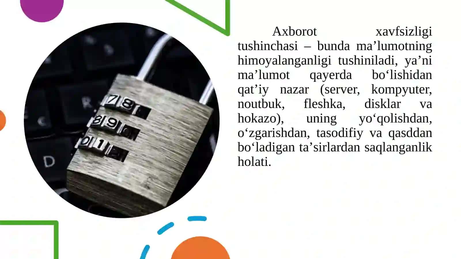 Kompyuter tizimlarida axborotni himoya qilish 4