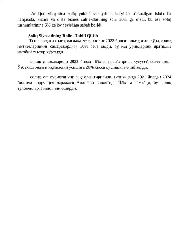 Iqtisodiyotni modernizatsiyalash sharoitida soliqqa tortish 4