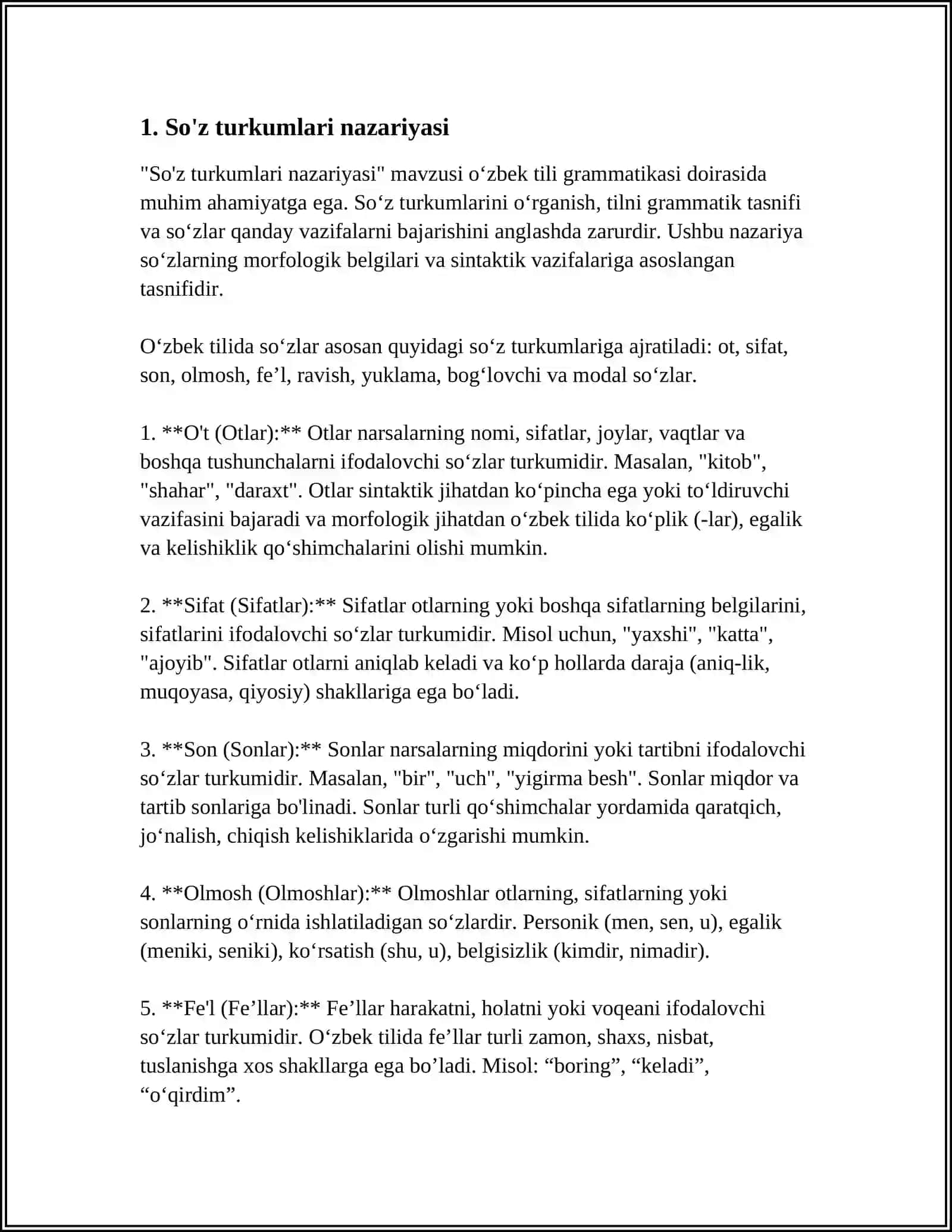SOZ TURKUMLARINI ORGANISHGA OID ADABIYOTLAR ROYXATINI TUZISH 4