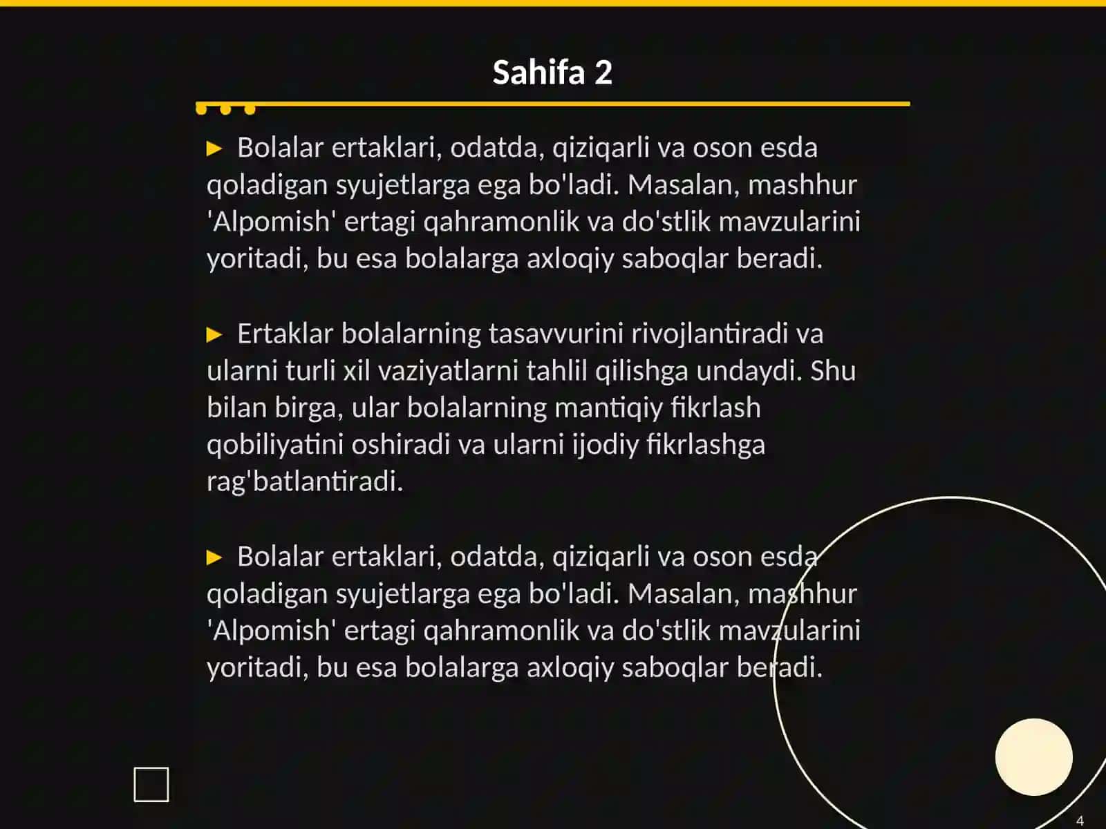 Bolalar folklori janrlari va ularning oʼziga xos xususiyatlari 4