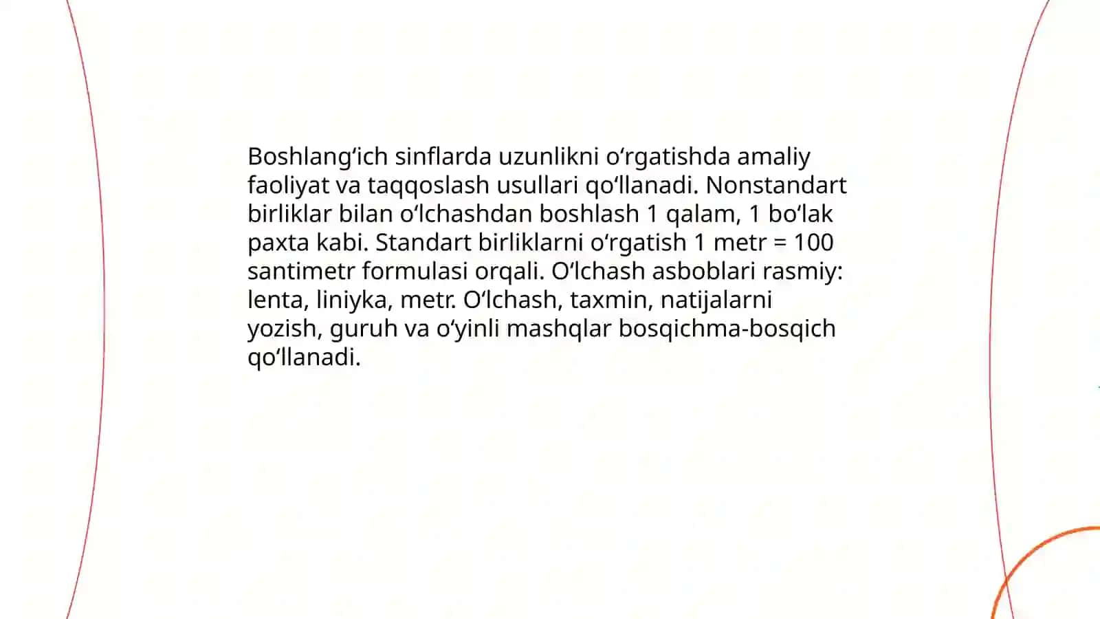 Boshlang'ich sinflarda asosiy miqdorlar va ularni o'lchov birliklarini o'rgatish metodikasi 4