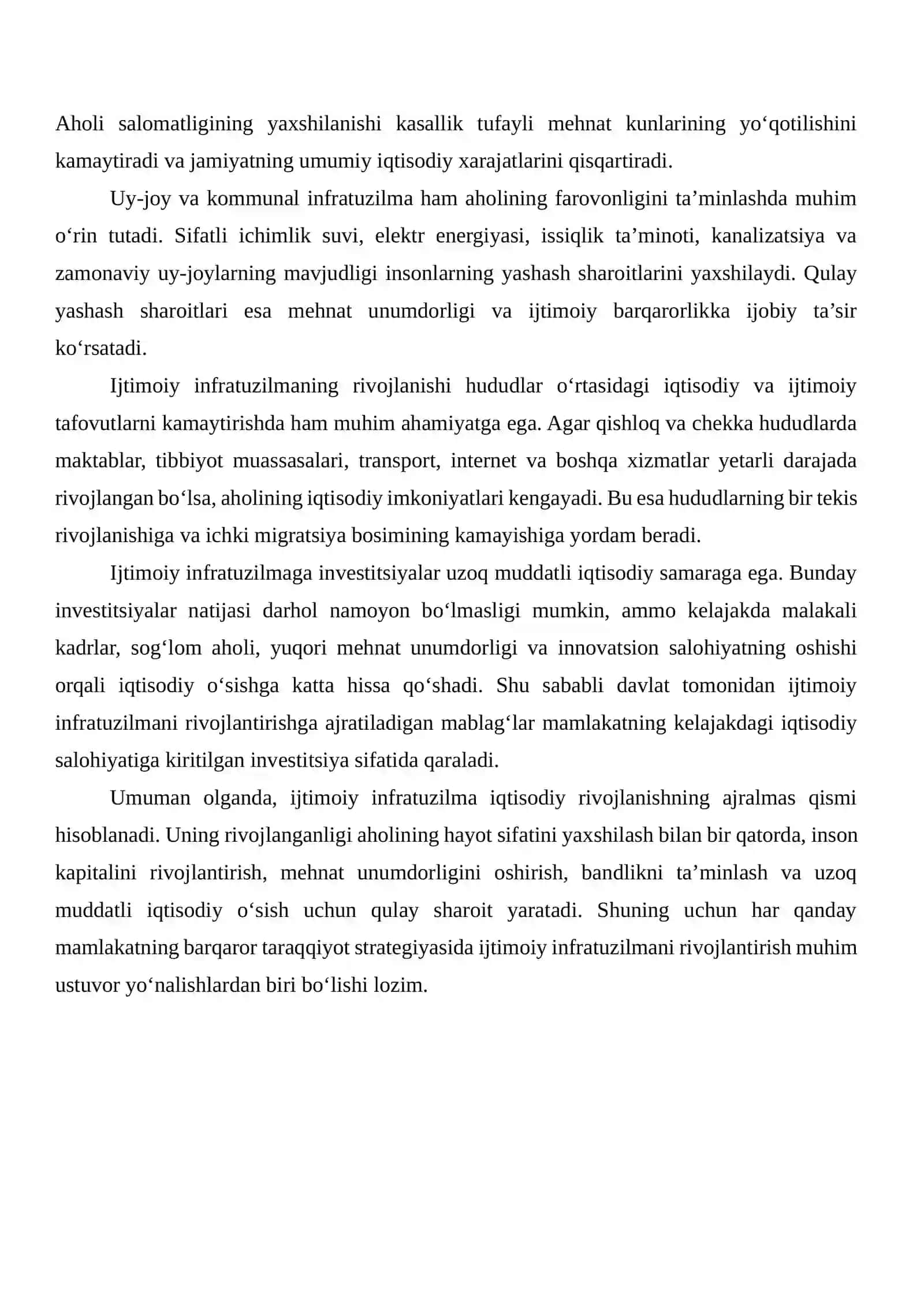 Ijtimoiy infratuzilma, aholi soni va uzoq muddatli iqtisodiy o‘sish omillari 4