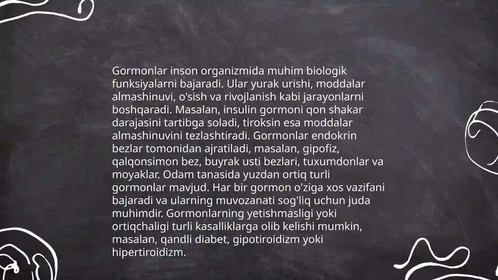 Gormonlar. Gormonlar funksiyasining yoshga oid xususiyati 4
