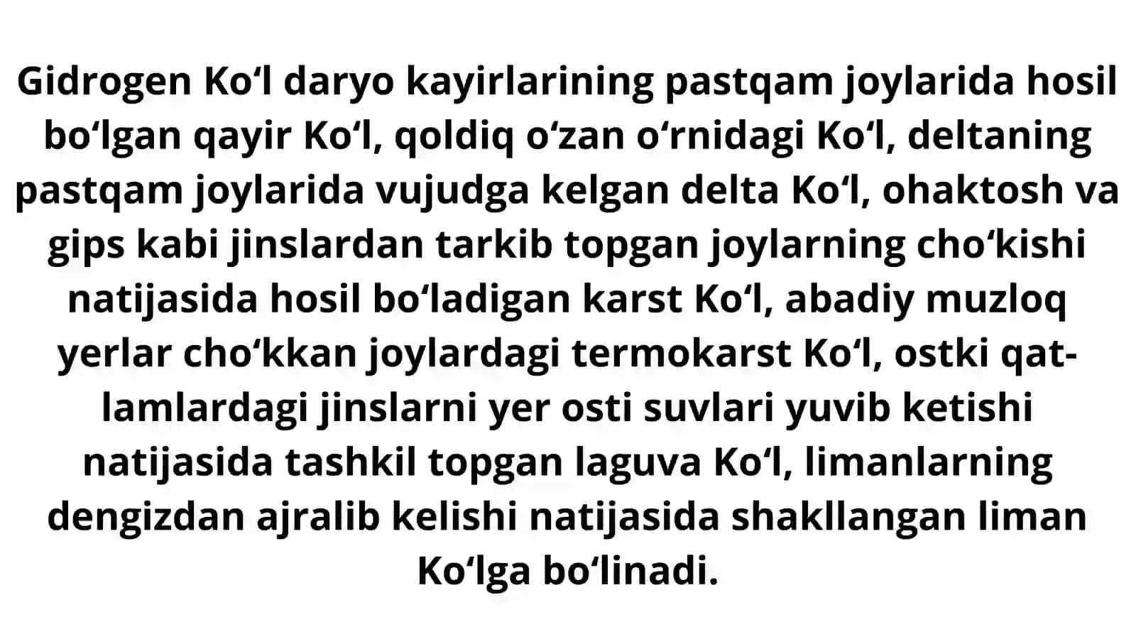 Koʻllar va ularning turlari 4