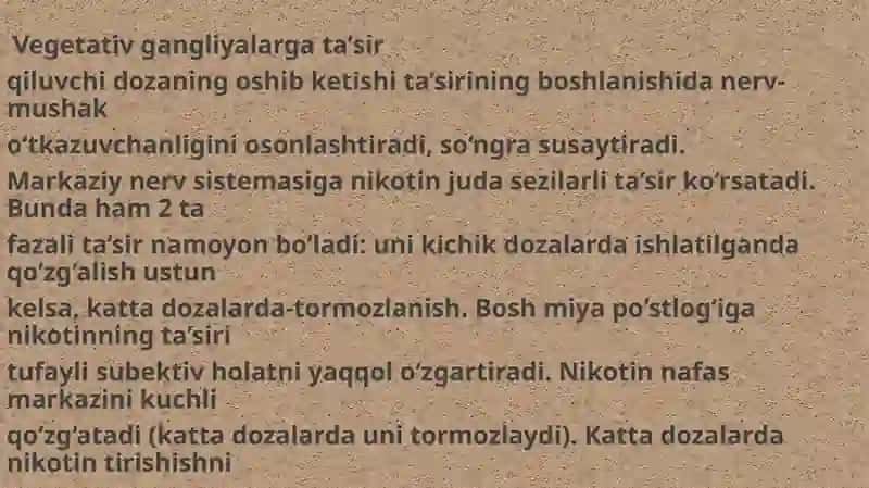 Nikotinga sezgir xolinoreseptorlarga ta'sir qiluvchi vositalar 4