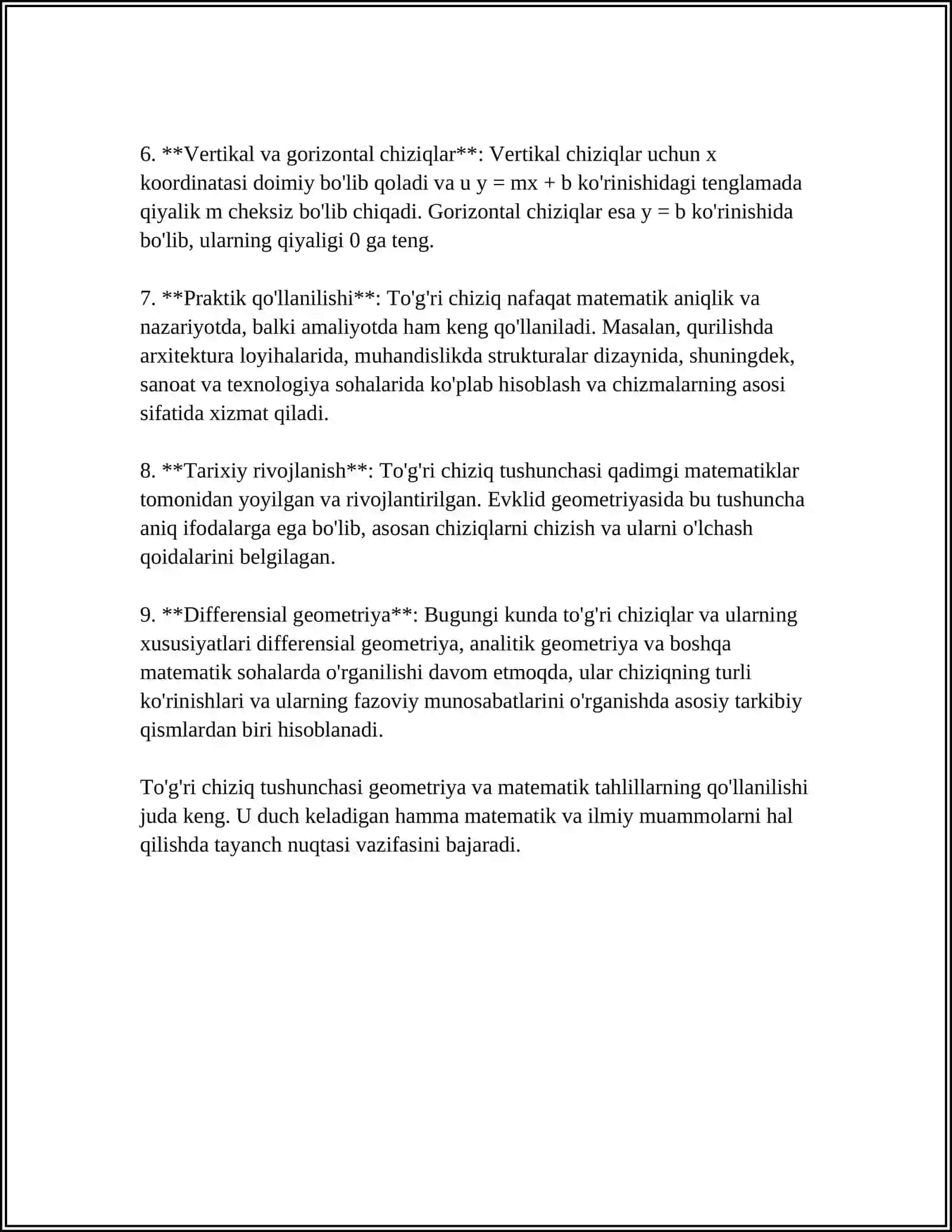 TO'G'RI CHIZIQ VA TEKISLIKLARNI PARALLELIGI VA PERPENDIKULYARLIGINI O'QITISH METODIKASI 4