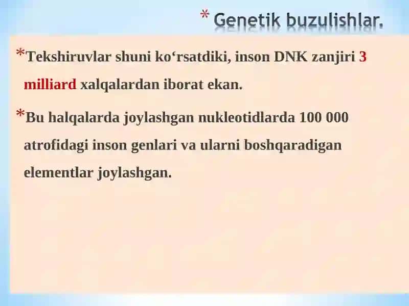 Genetik Buzilishlar va Kasalliklar 4