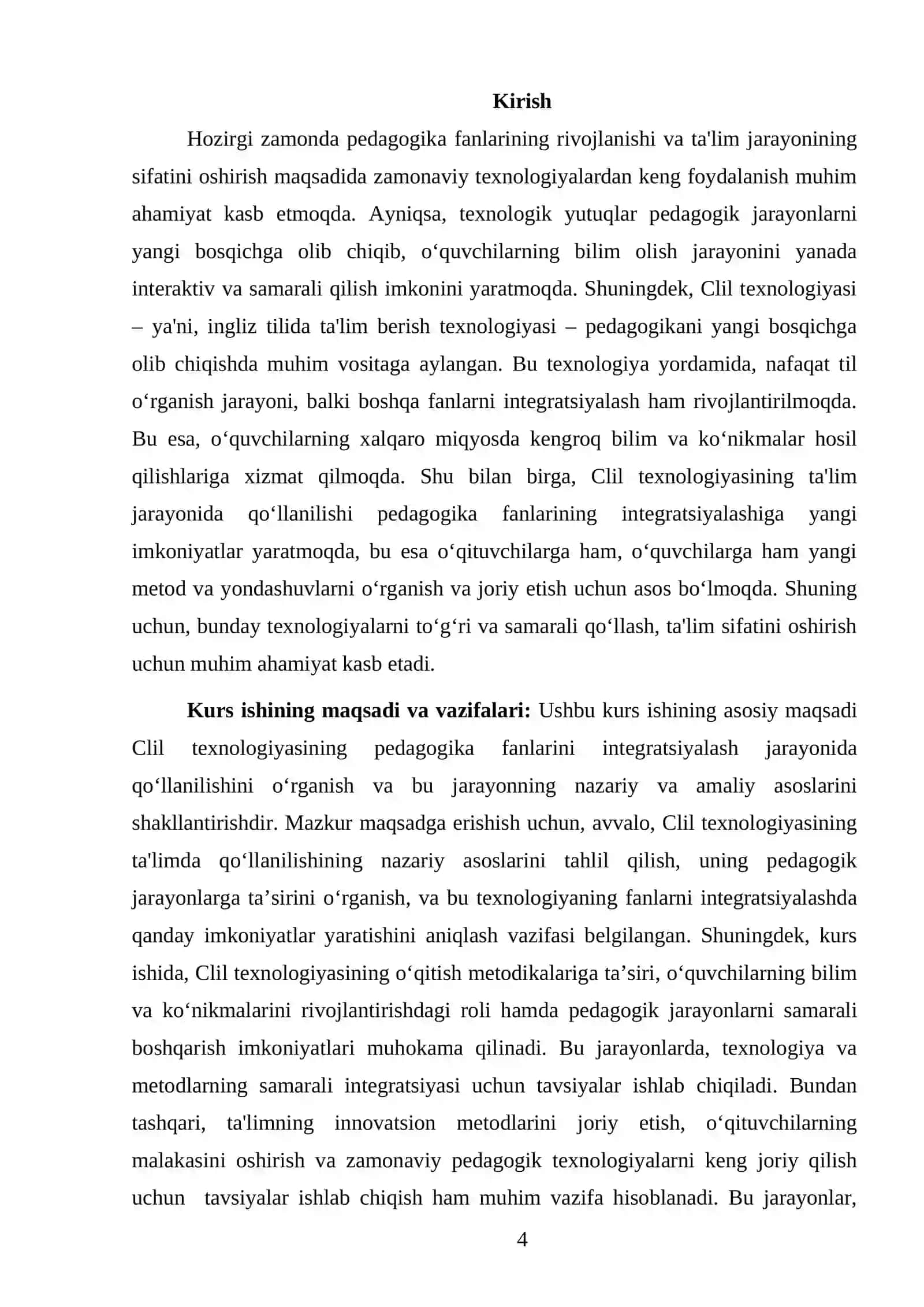 XIDIROVA SHAXIDANING UMUMIY PEDAGOGIKA FANIDAN TAYYORLAGAN KURS ISHI 4