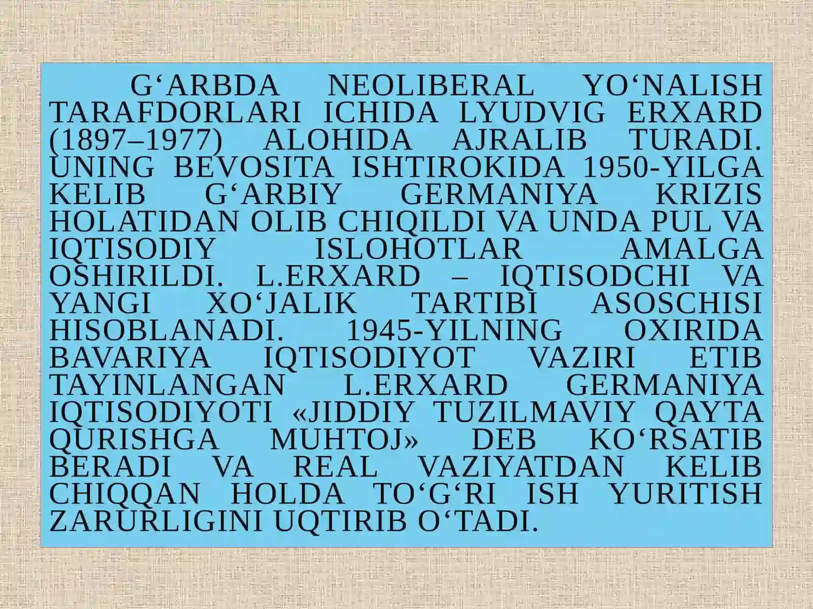 L.Erxardning iqtisodiy islohotlari 4