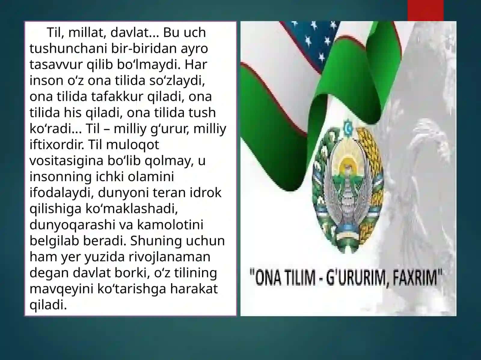 O'zbek tili – milliy o'zligimiz va mustaqil davlatchilik timsoli 4