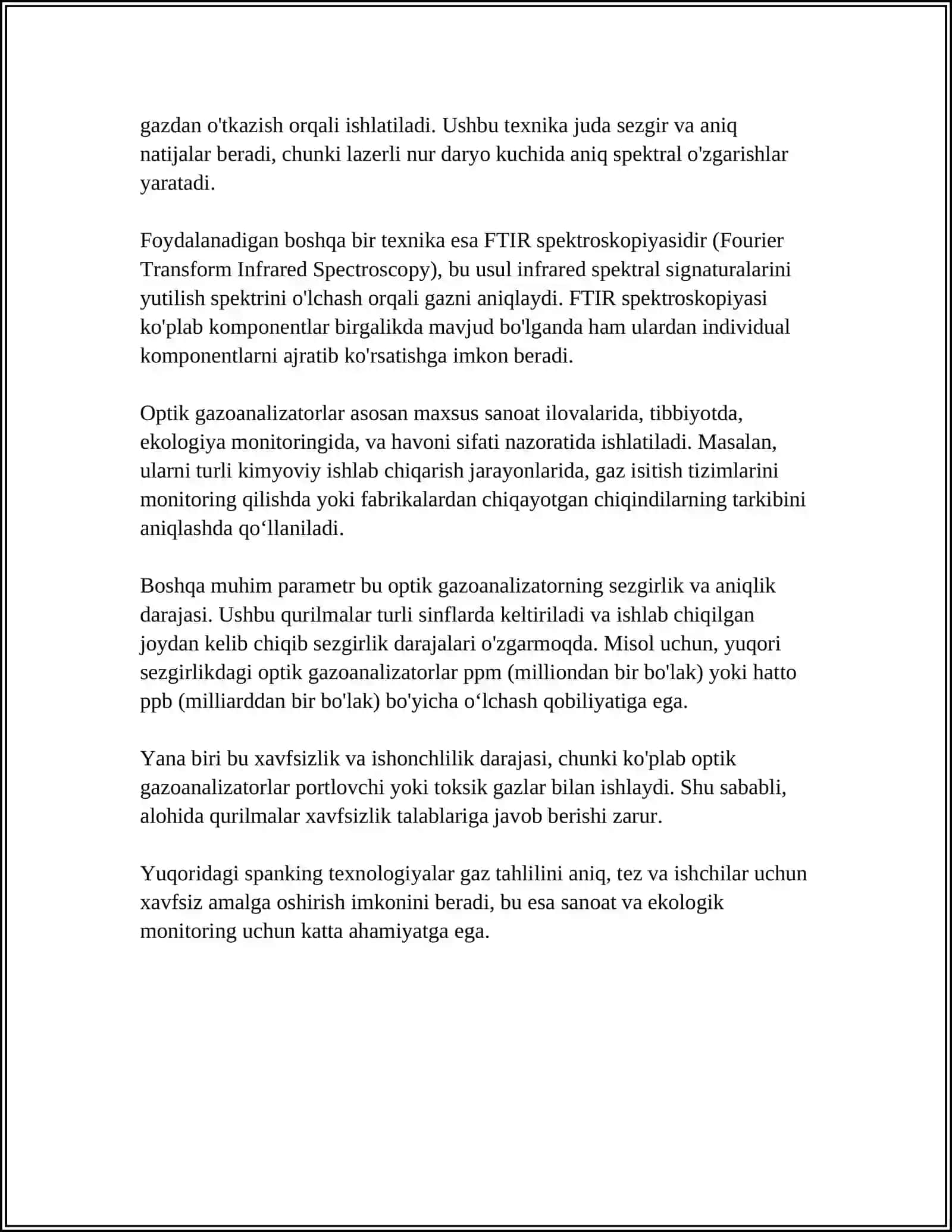 OPTIK GAZOANALIZATORLAR. ELEKTROKIMYOVIY GAZOANALIZATORLAR. FOTOKOLORIMETRIK GAZOANALIZATORLAR 4