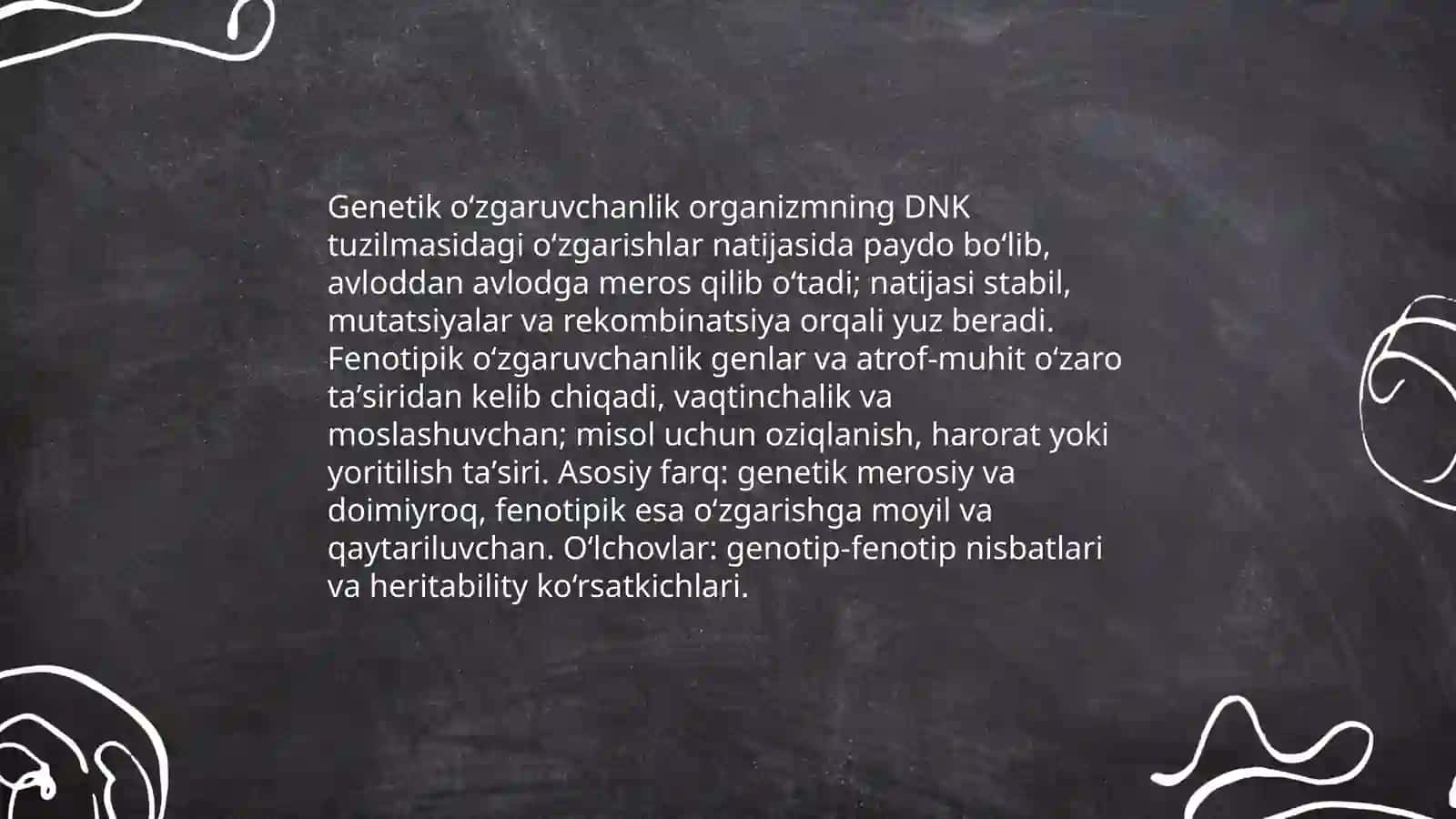 Genetikmaterialningoʻzgaruvchanligi.Oʻzgaruvchanlikvauningxillari 4