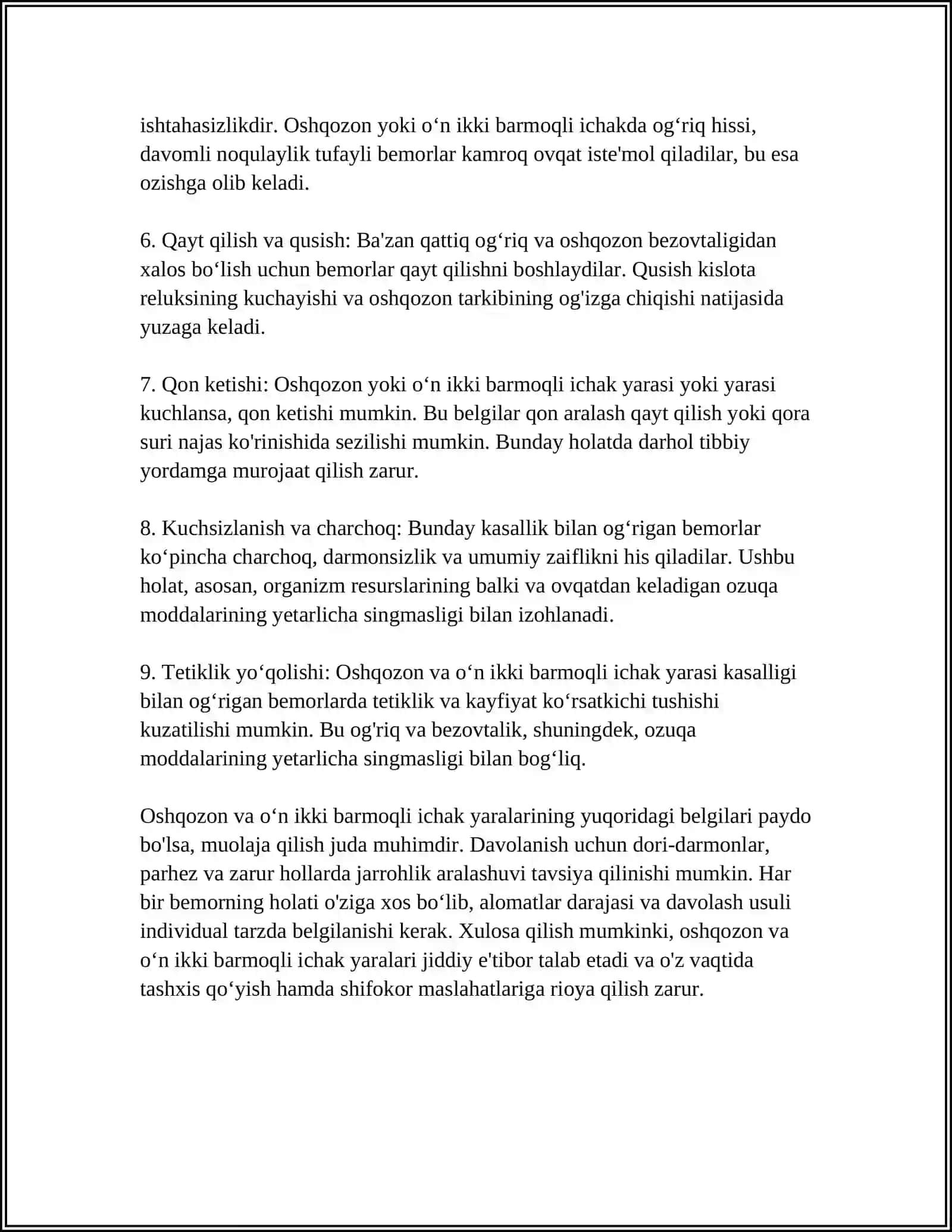 OSHQOZON VA OʻN IKKI BARMOQLI ICHAK YARALARI 4