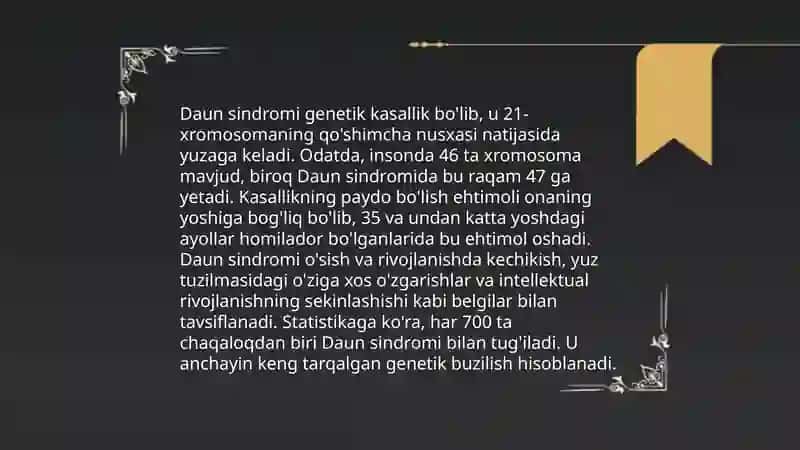 Daun sindromi epidemiologiyasi va statistika 4