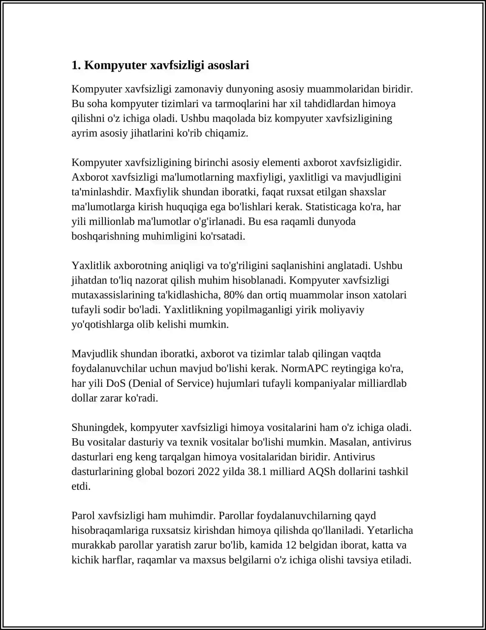 Kompyuter xavfsizligi asoslari 4