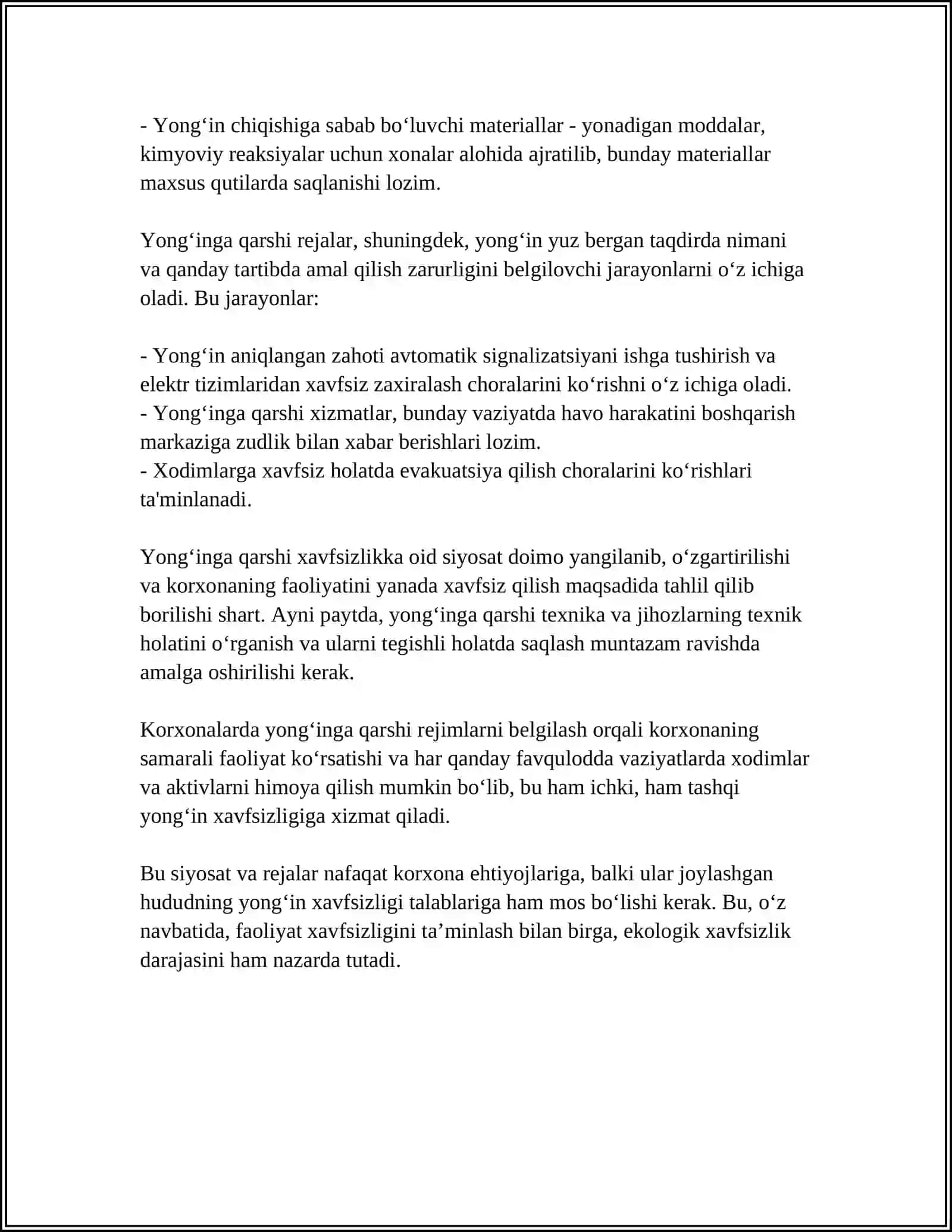 KORXONALARDA YONGʻINGA QARSHI REJIMLAR 4