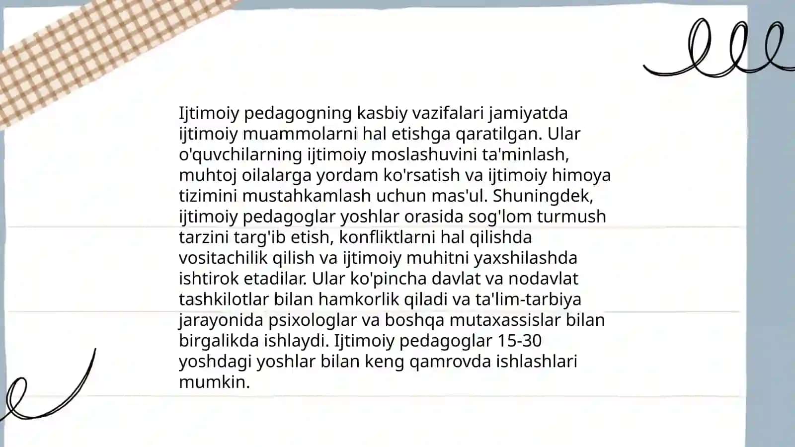 Ijtimoiy pedagogni tarbiyaviy ishlarining oʻziga xosligi. Ijtimoiy pedagog uning kasbiy mahorati 4