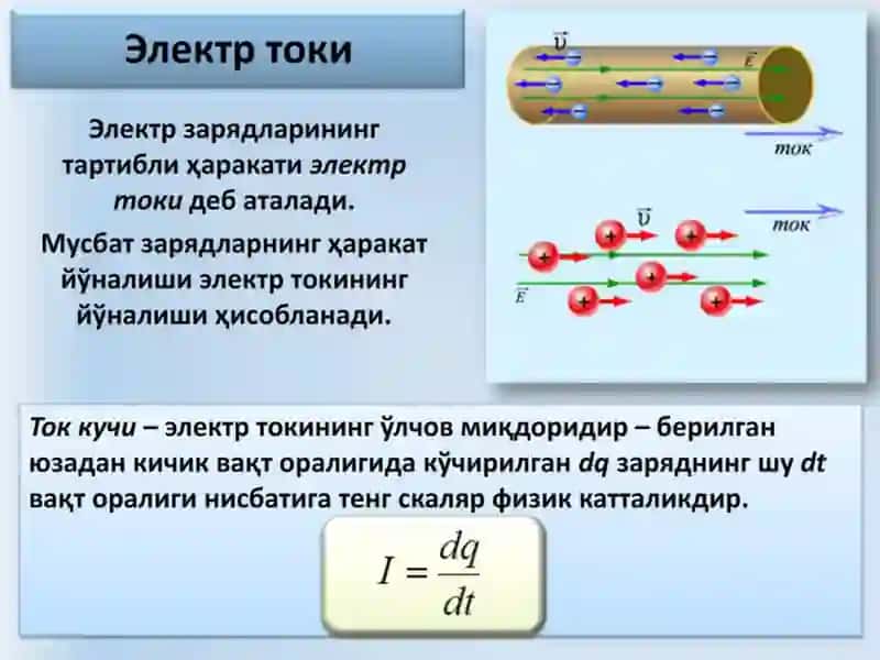Узгармас  электр  токи. Турли мухитларда электр токи 4