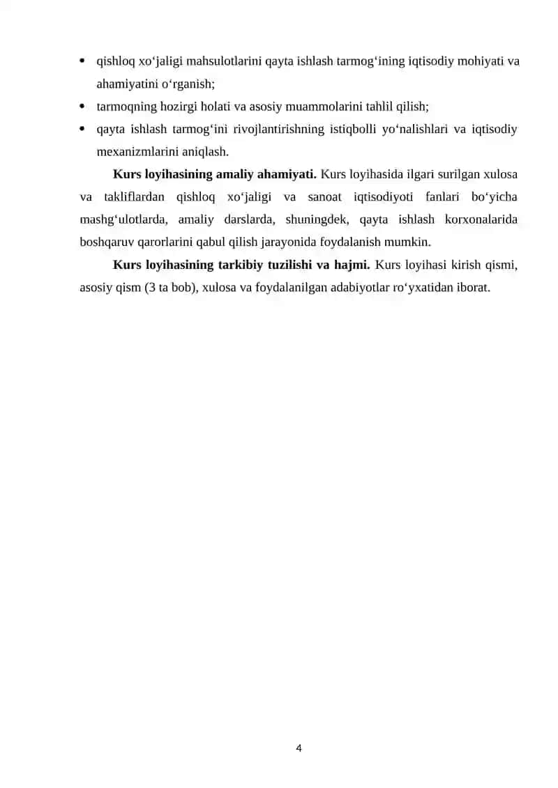 QISHLOQ XO'JALIGI MAHSULOTLARINI QAYTA ISHLASH TARMOG'INING RIVOJLANISH ISTIQBOLLARI 4