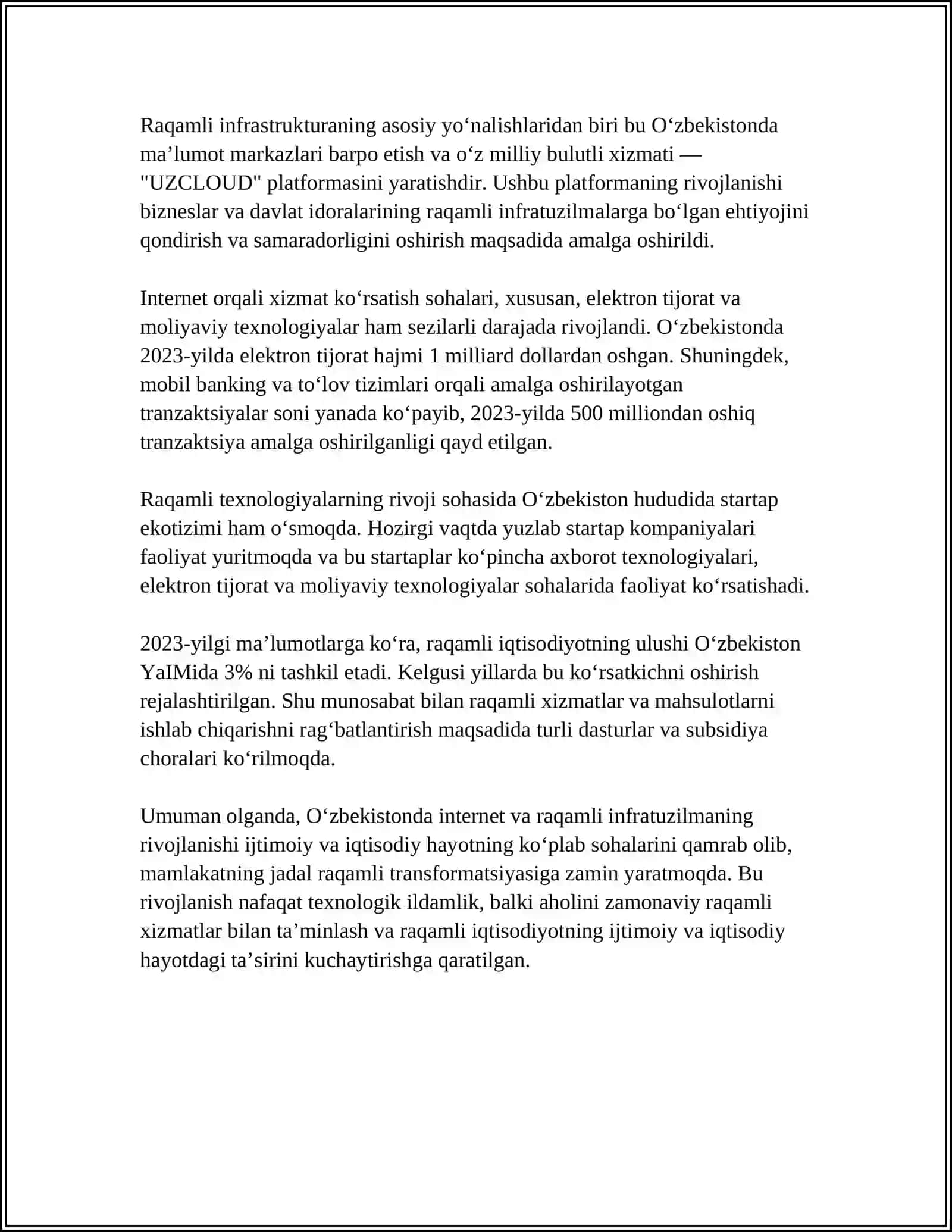 ELEKTRON TIJORAT RIVOJLANISHIDAGI ASOSIY MUAMMOLAR 4