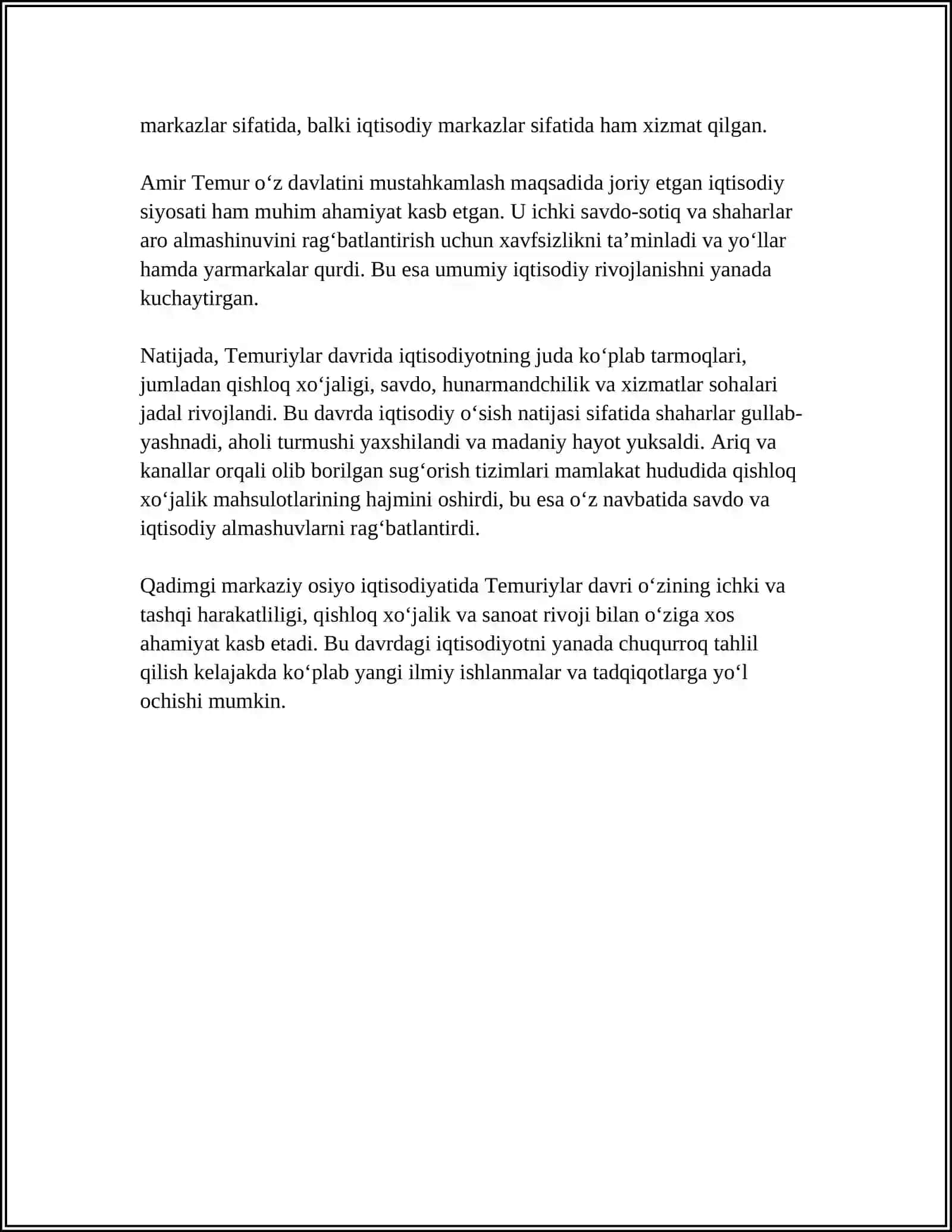 Temuriylar davri iqtisodiyoti 4