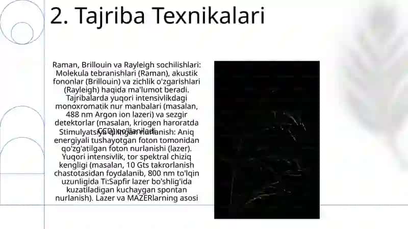 Yorug'likning kombinatsion sochilishi. Spontan va majburiy nurlanish 4