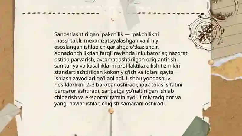 Ipakchilikning rivojlanish turlari 4
