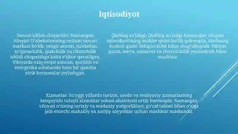 Namangan Viloyati Statistikasi 4