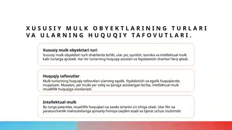 Xususiy mulk huquqi obyektlari 4