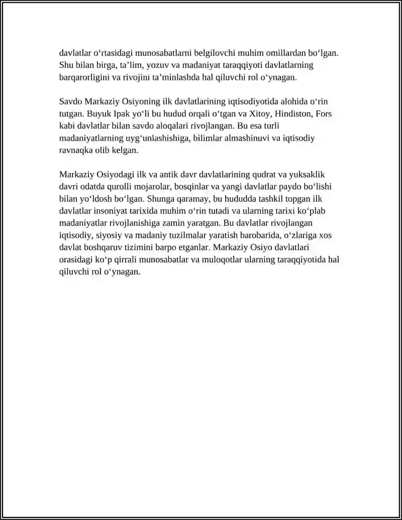 DAVLATCHILIK TUSHUNCHASI MARKAZIY OSIYO HUDUDIDAGI ILK VA ANTIK DAVR DAVLATLARI 4
