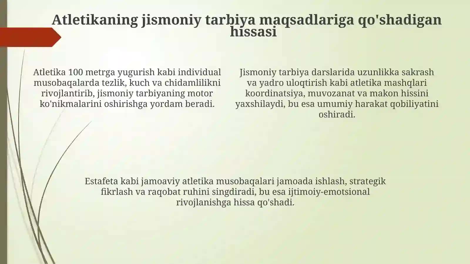 Jismoniy tarbiya tizimida yengil atletikaning oʻrni va ahamiyati 4
