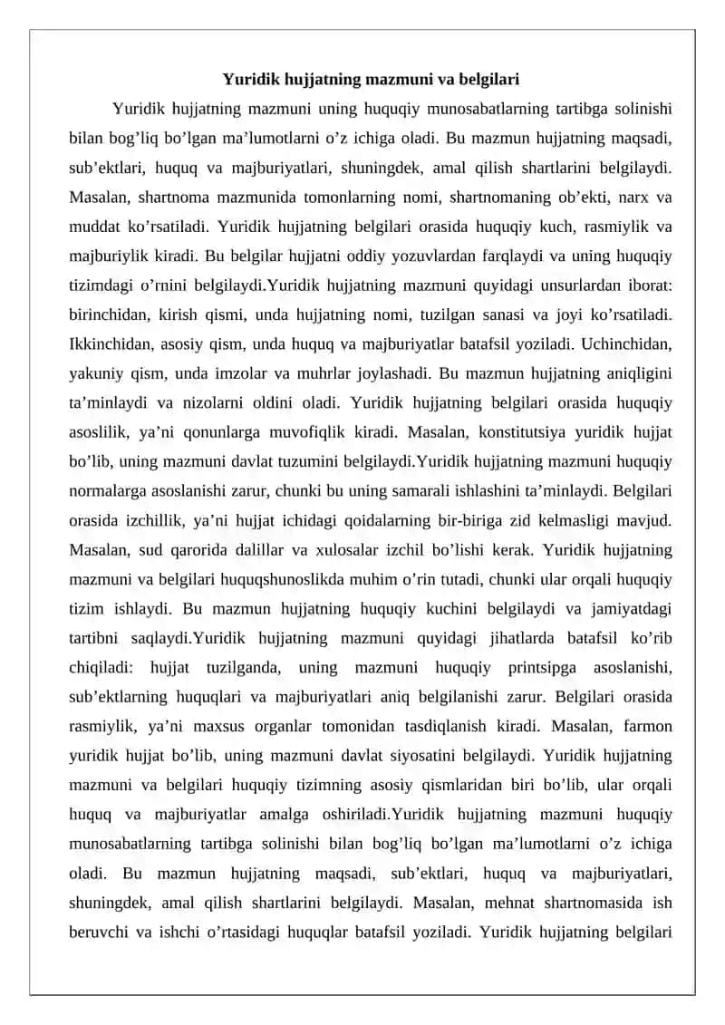Yuridik hujjatdagi nuqsonlar va ularning oldini olish yo’llari 4