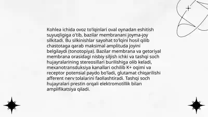 Eshituv va vestibulyar analizatorlar fiziologiyasi 4