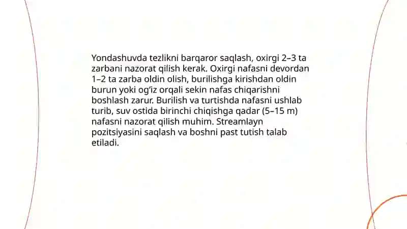 Suzish usullari texnikasini oʻrgatish 4