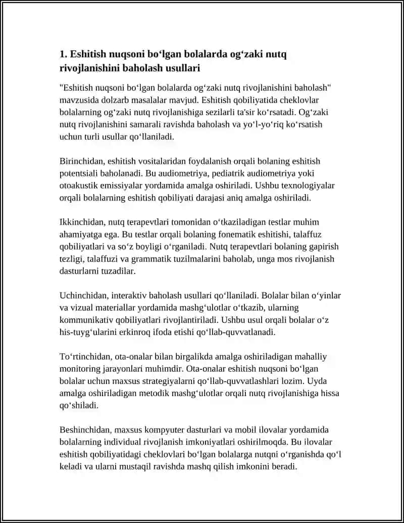 ESHITISHDA NUQSONI BO’LGAN BOLALARNING OG’ZAKI NUTQNI O’STIRISH 4