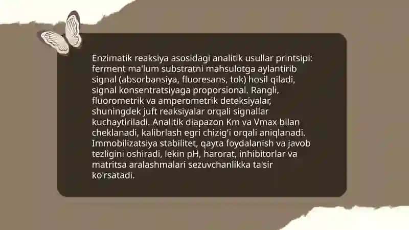 Fermentlar analitik reagentlar sifatida 4