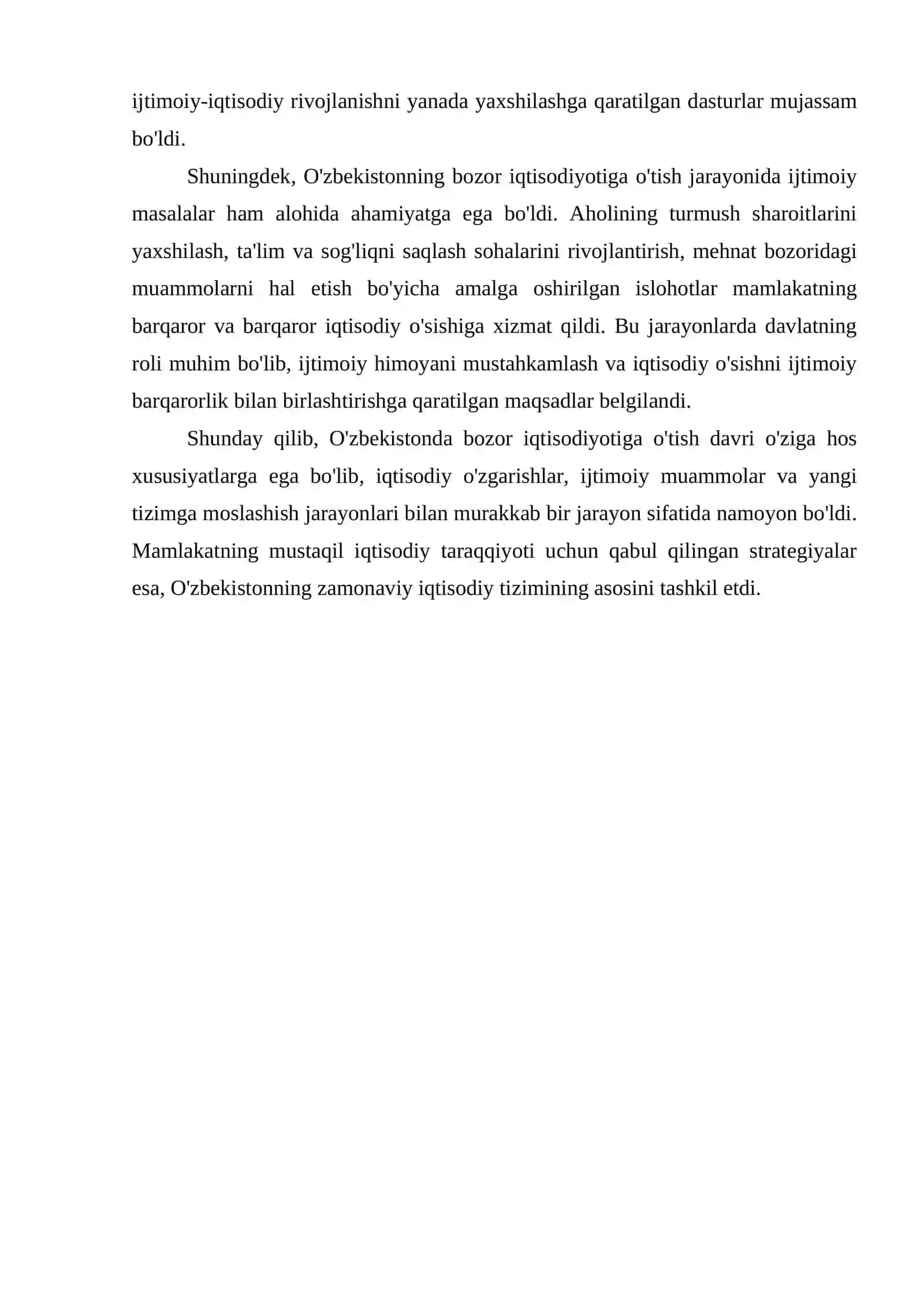 BOZOR IQTISODIYOTIGA O’TISH DAVRI VA UNING O'ZBEKISTONDAGI XUSUSIYATLARI 4