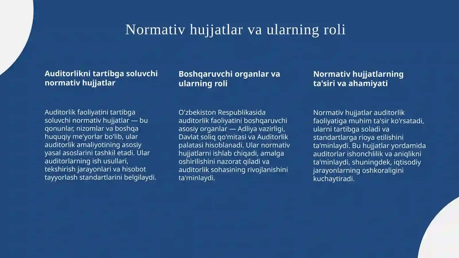 Oʻzbekistonda auditorlik faoliyatining huquqiy asoslari 4