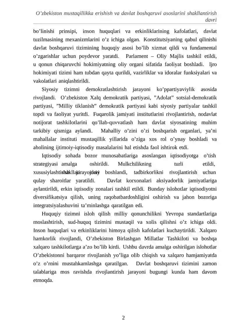 Mustaqillik yillari davlat boshqaruv tizimida amalga oshirilgan islohotlar 4