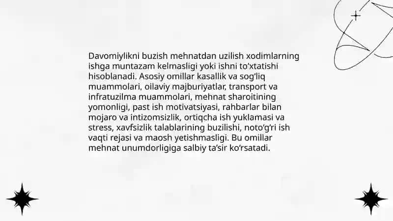 Mexnat intizomni buzishturlari va sabablari 4