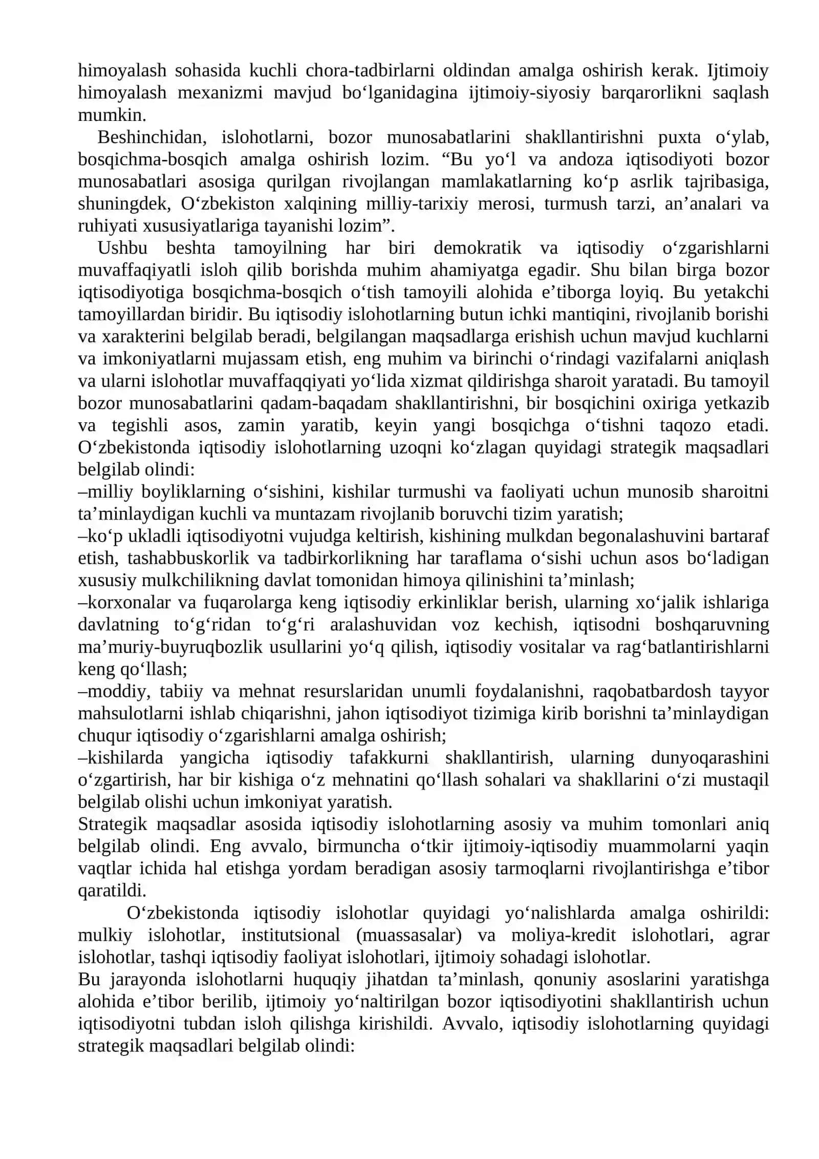 IQTISODIY ISLOHOTLAR, XUSUSIY MULKCHILIKNING SHAKLLANISHI 4