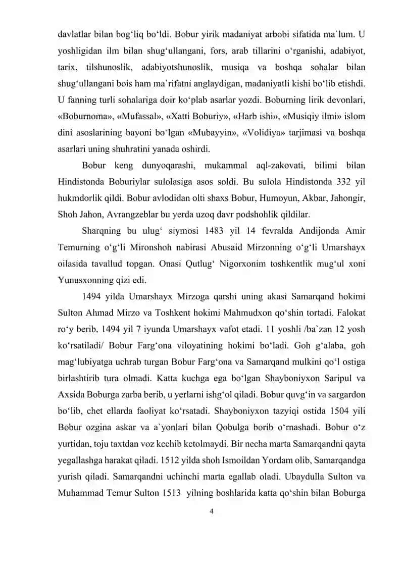Zahiriddin Muhammad Boburning she’riyati manbalari, janr va badiiy xususiyatlari 4
