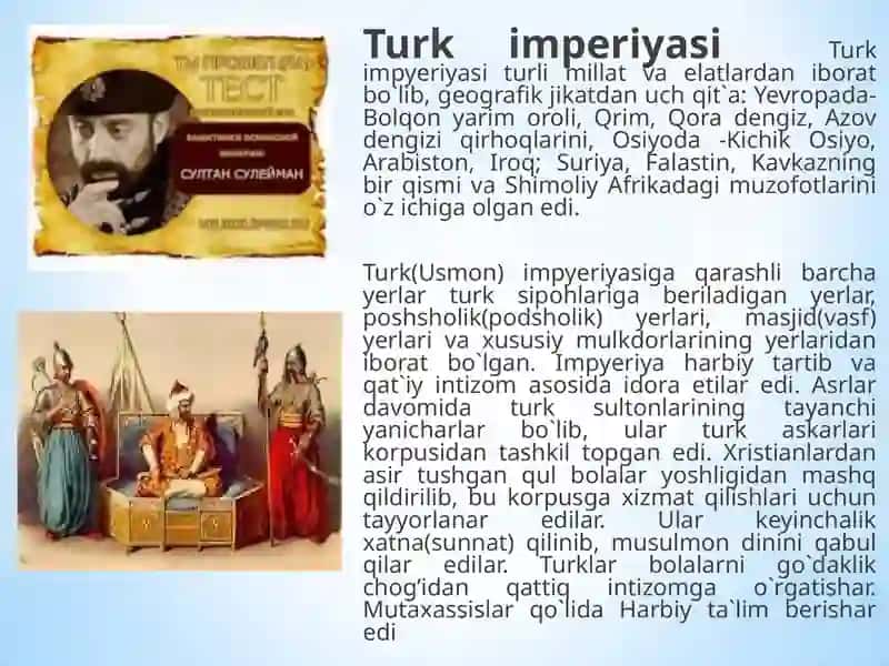 XIX asrning oxiri - XX asr boshlarida Usmonli davlati 4
