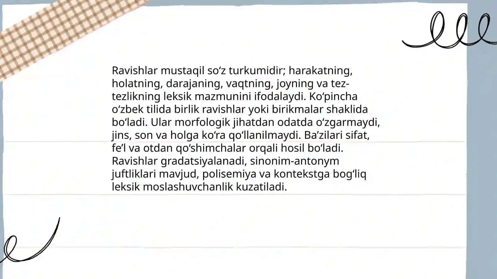 Ravish so’z turkumi va uning leksik-grammatik xususiyatlari 4