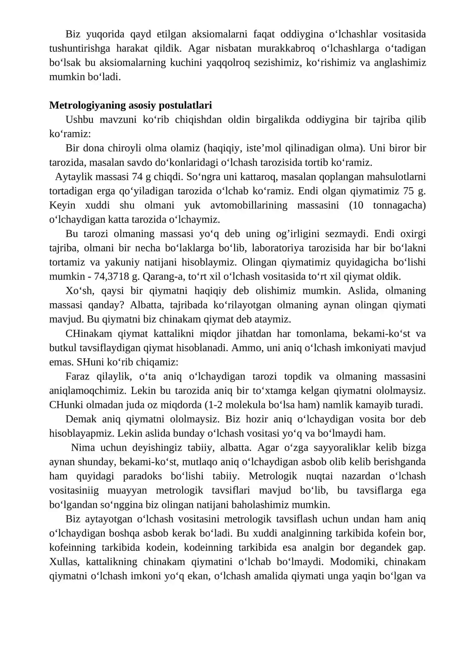 O‘LCHAMLAR, OG’ISHLAR VA JOIZLIKLAR TO’G’RISIDA TUSHUNCHALAR 4