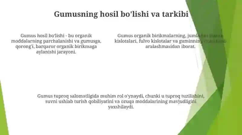 Tuproq Gumosi Va Unumdorligi 4