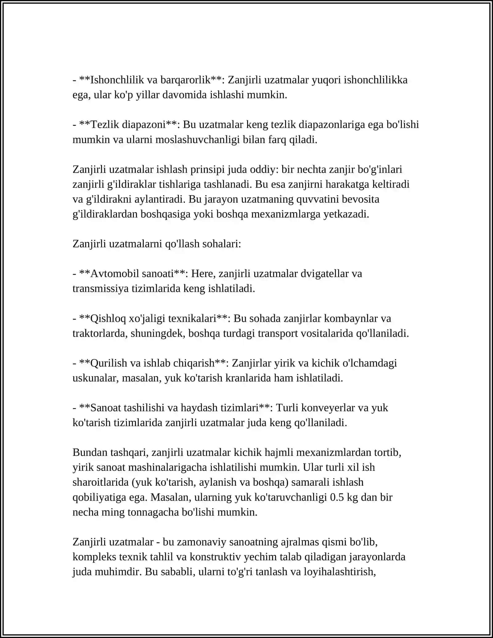 Zanjirli Uzatmalar 4